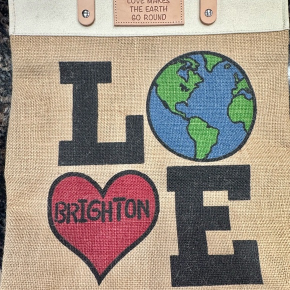 Brighton tote, new with tag          “Love Makes the Earth Go Round” - Picture 8 of 14